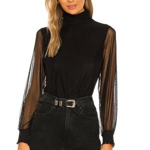 Sanctuary smocked mesh top: size XS